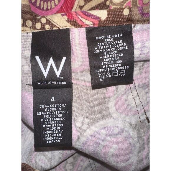 W Work to Weekend A-Line Geometric Multi-Color Pleated Skirt Size 4 - Picture 6 of 6